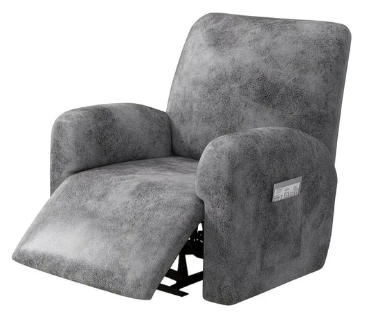 Single recliner chair slipcover washable leather look