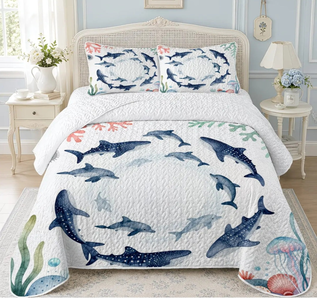 Single Bed Cover Set 150 x 200 cm | Embossed Bed Cover with 1 Pillowcase | Various Designs