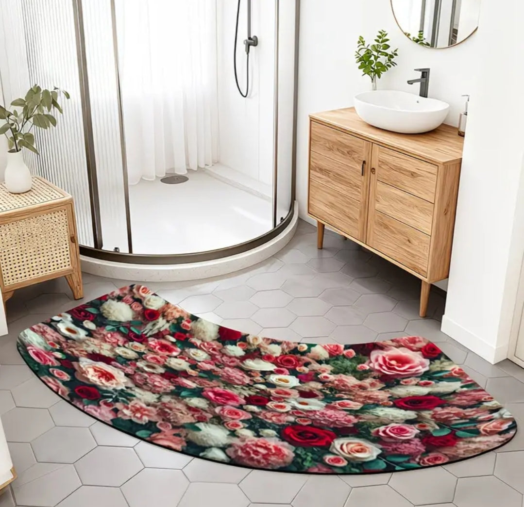 Arch-Shaped Non-Slip Bathroom Mat – Soft, Absorbent & Machine Washable