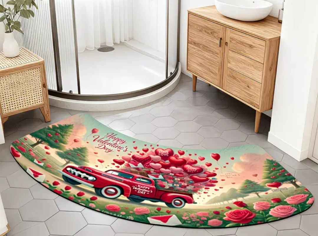 Arch-Shaped Non-Slip Bathroom Mat – Soft, Absorbent & Machine Washable