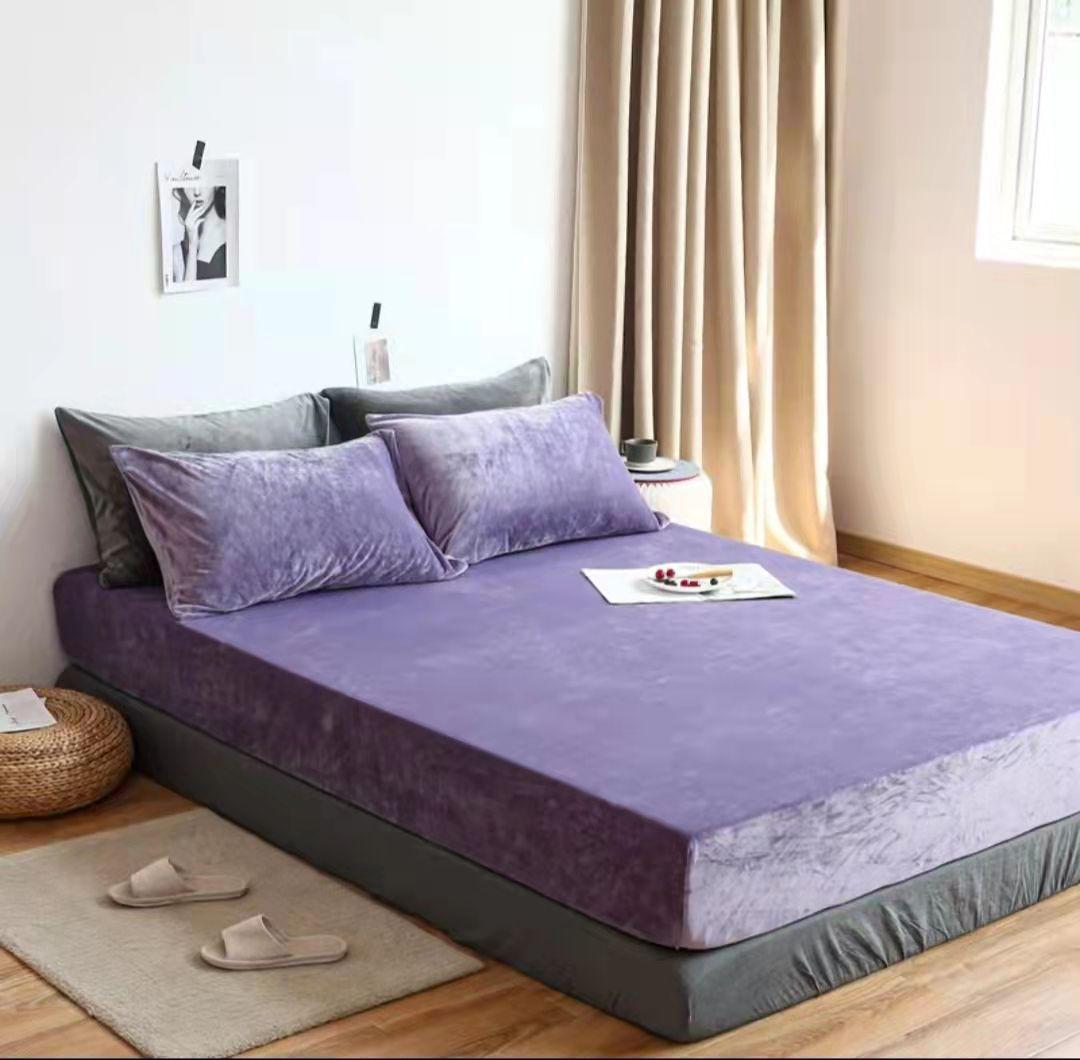 3pcs Velvet Sheet Set (Winter Fitted Set)