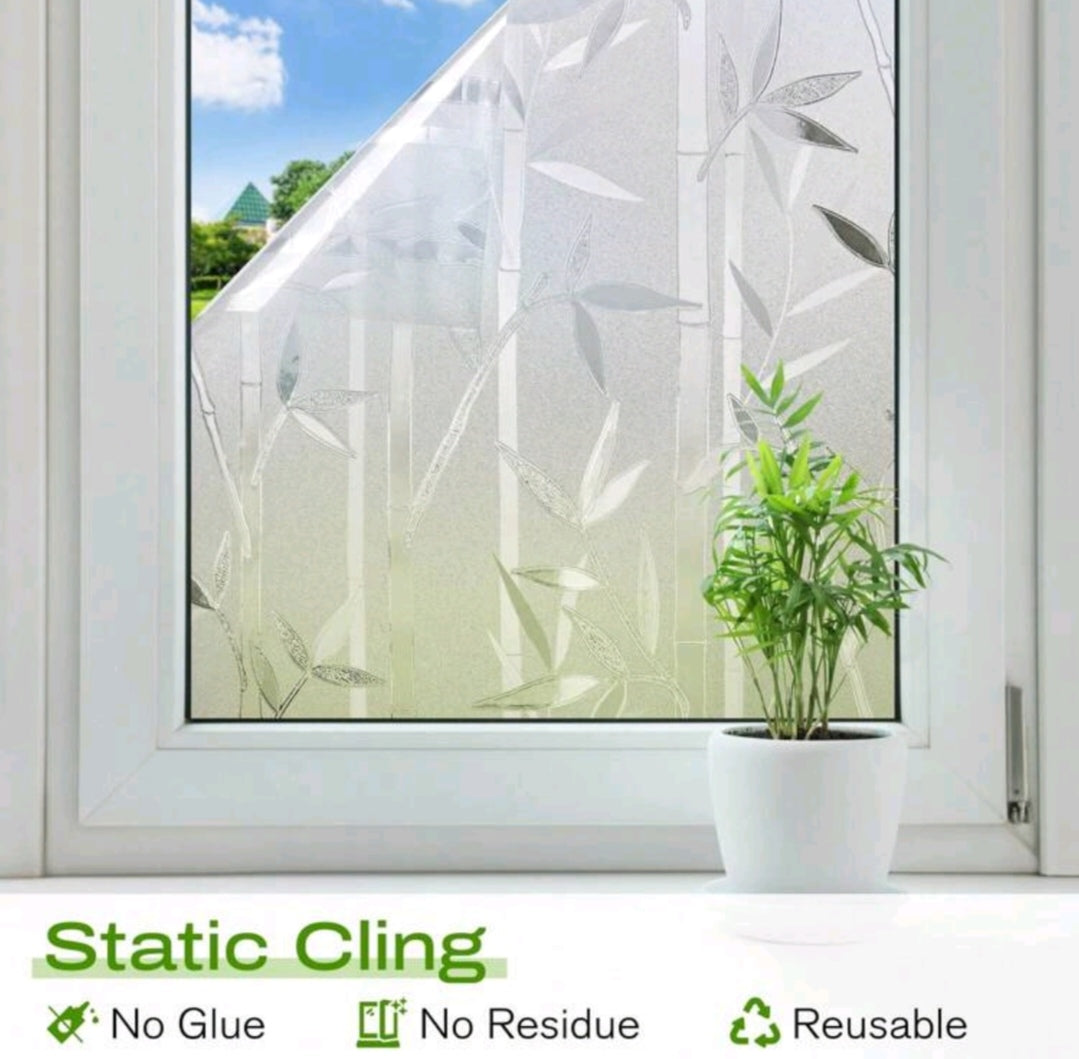 Frosted Privacy Window Film – Static Cling, No Glue, UV Blocking for Glass Doors & Windows
