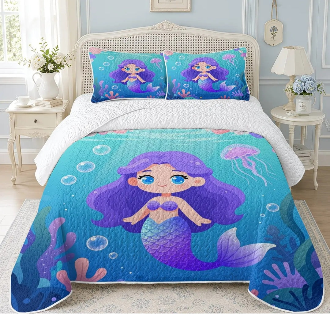 Single Bed Cover Set 150 x 200 cm | Embossed Bed Cover with 1 Pillowcase | Various Designs