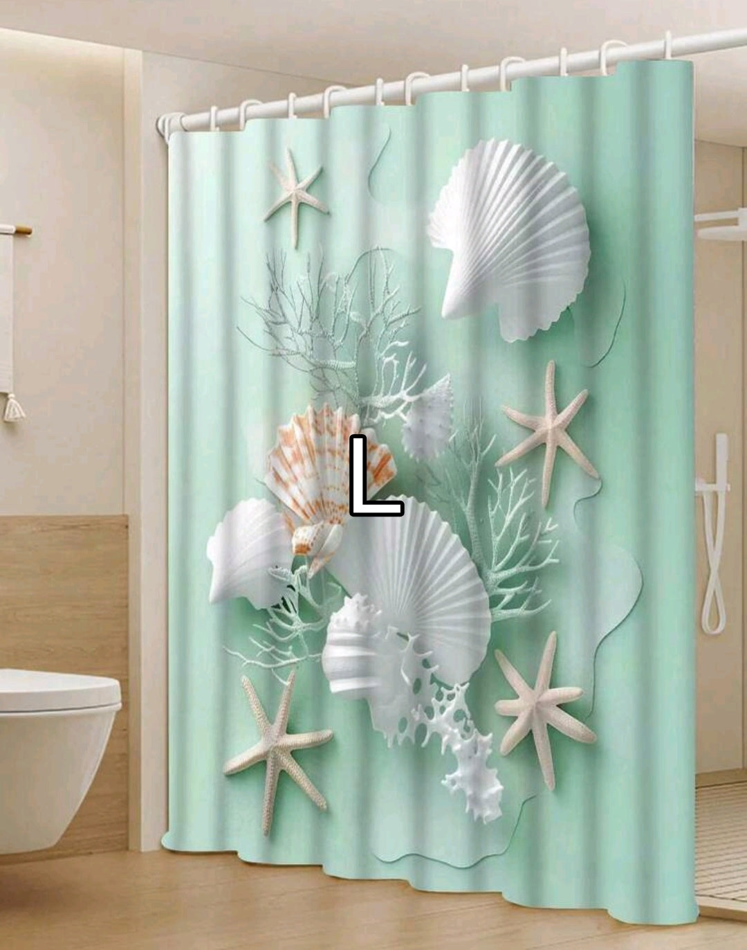 Coastal Breeze Shower Curtains 180×180cm – Beach-Themed Bathroom Style