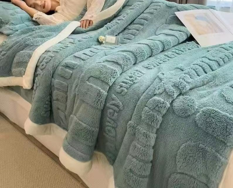 Shaggy stripe blanket