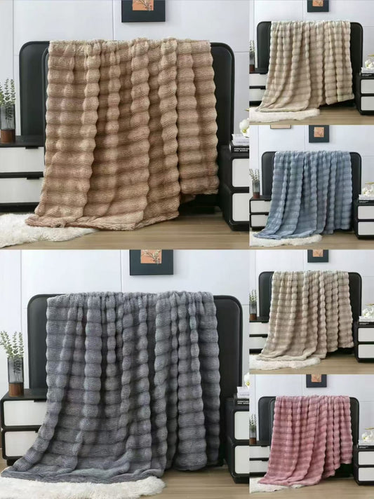 Cashmere Rabbit Fur Fleece Blanket – Queen Size (200 x 230 cm)