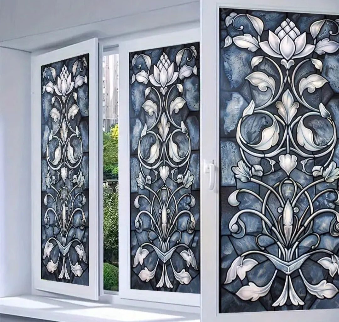 Window privacy film in blue