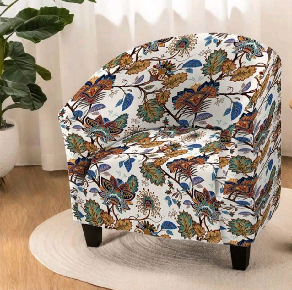 Printed tub chair slipcovers