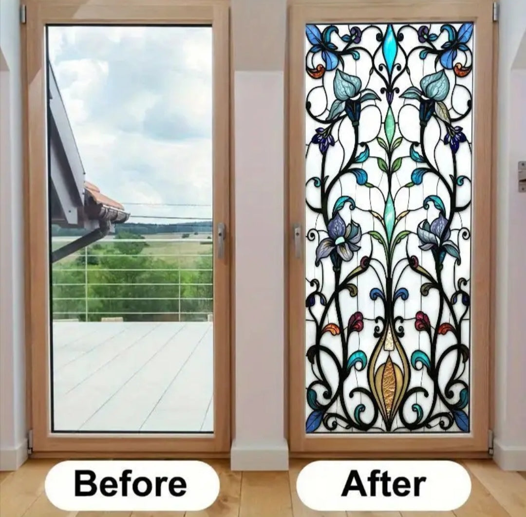 Window privacy film in blue
