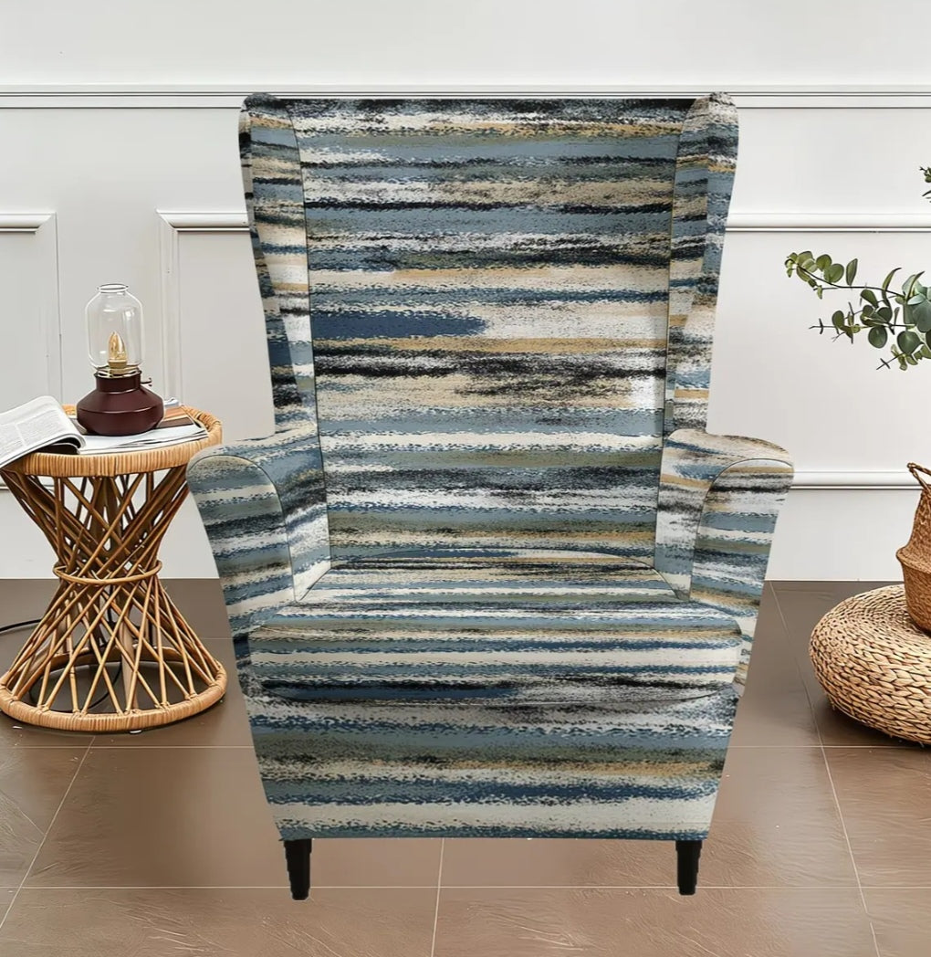 Stretch Wingback Chair Cover  Universal Fit Slipcover, Machine Washable