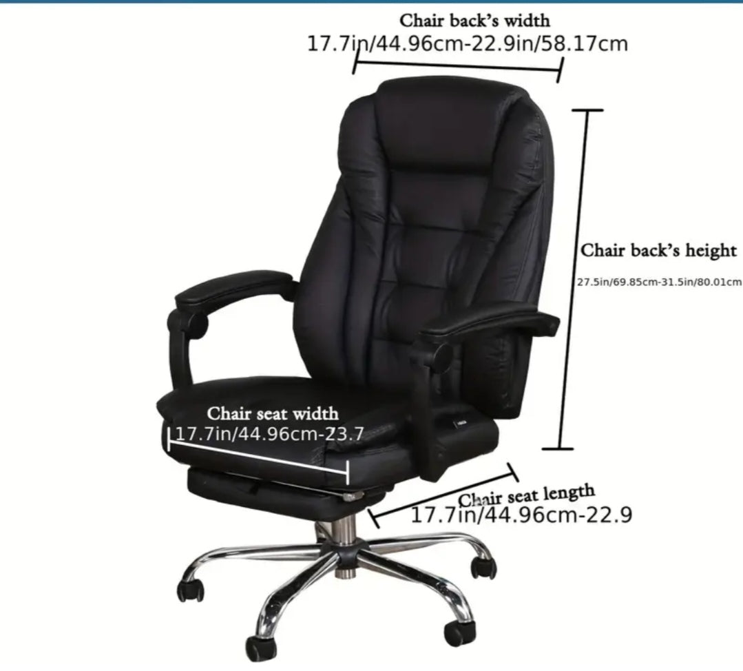 3-Piece Stretch Office Chair Cover Set – Non-Slip Jacquard Cover for Medium & High Back Computer Chairs