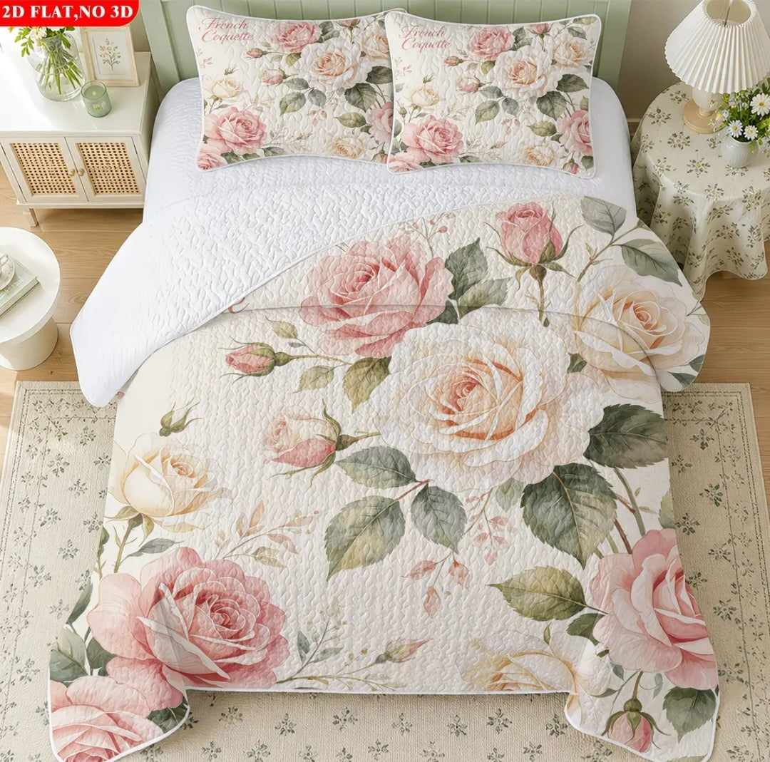 Single Bed Cover Set 150 x 200 cm | Embossed Bed Cover with 1 Pillowcase | Various Designs