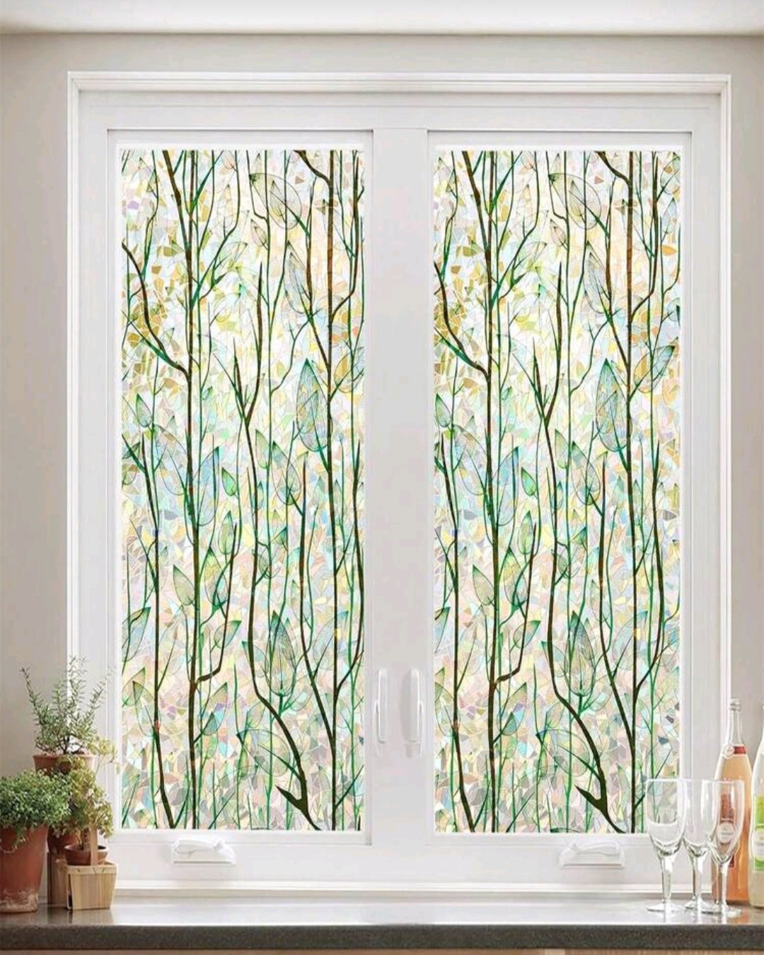 Privacy Window Film – Decorative Frosted Glass Cover (No Curtains Needed)