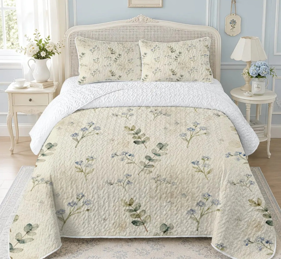 Single Bed Cover Set 150 x 200 cm | Embossed Bed Cover with 1 Pillowcase | Various Designs