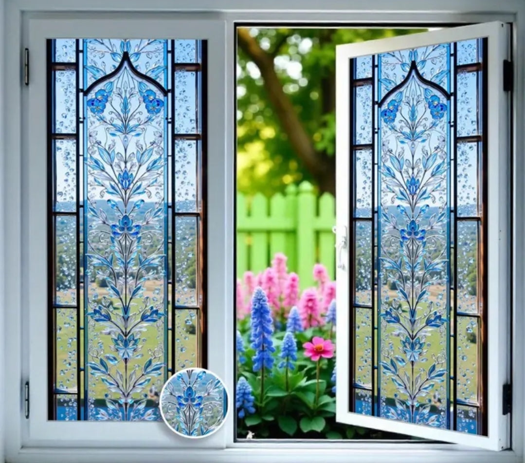 Window privacy film in blue