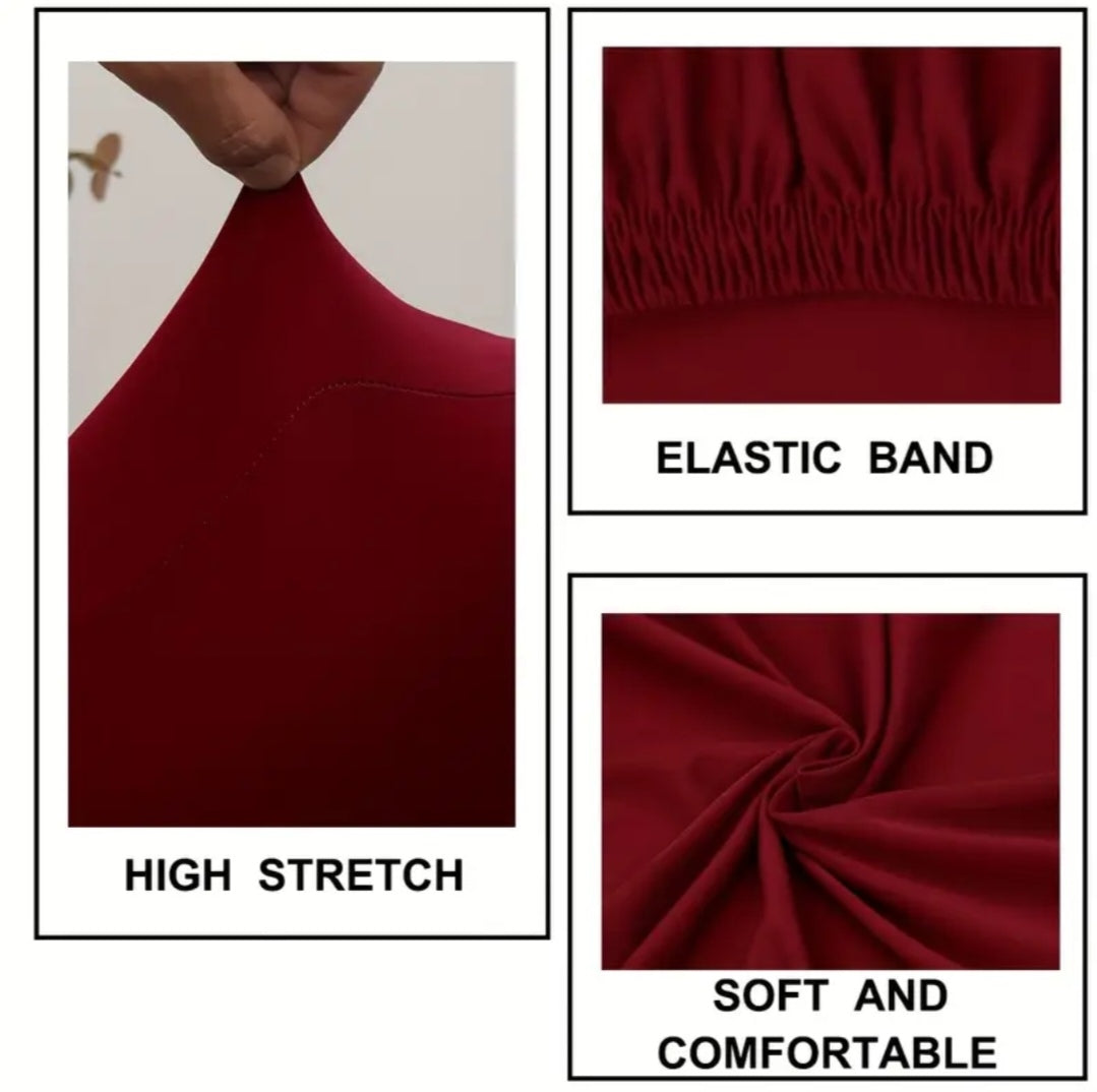 Burgundy Stretch Tub Chair Cover – Soft Washable Club Armchair Slipcover (Wine Red)