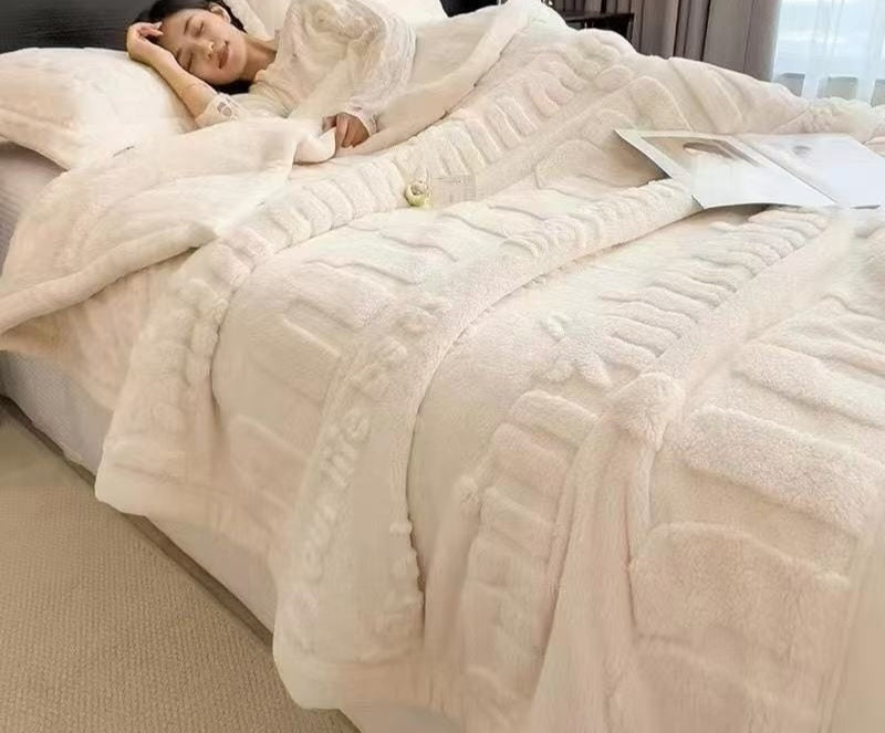 Shaggy stripe blanket