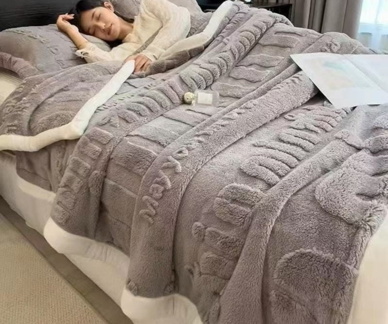 Shaggy stripe blanket