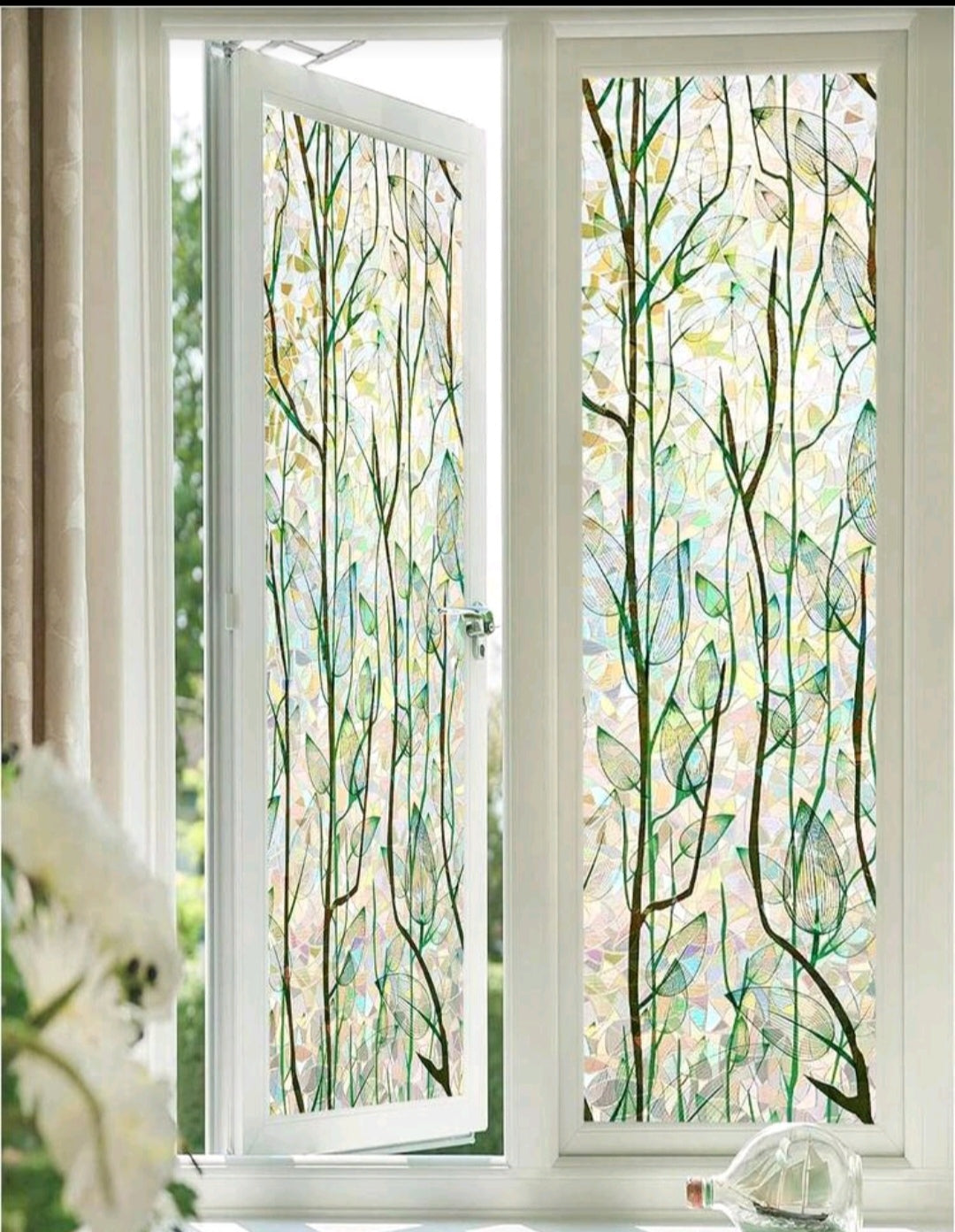 Privacy Window Film – Decorative Frosted Glass Cover (No Curtains Needed)