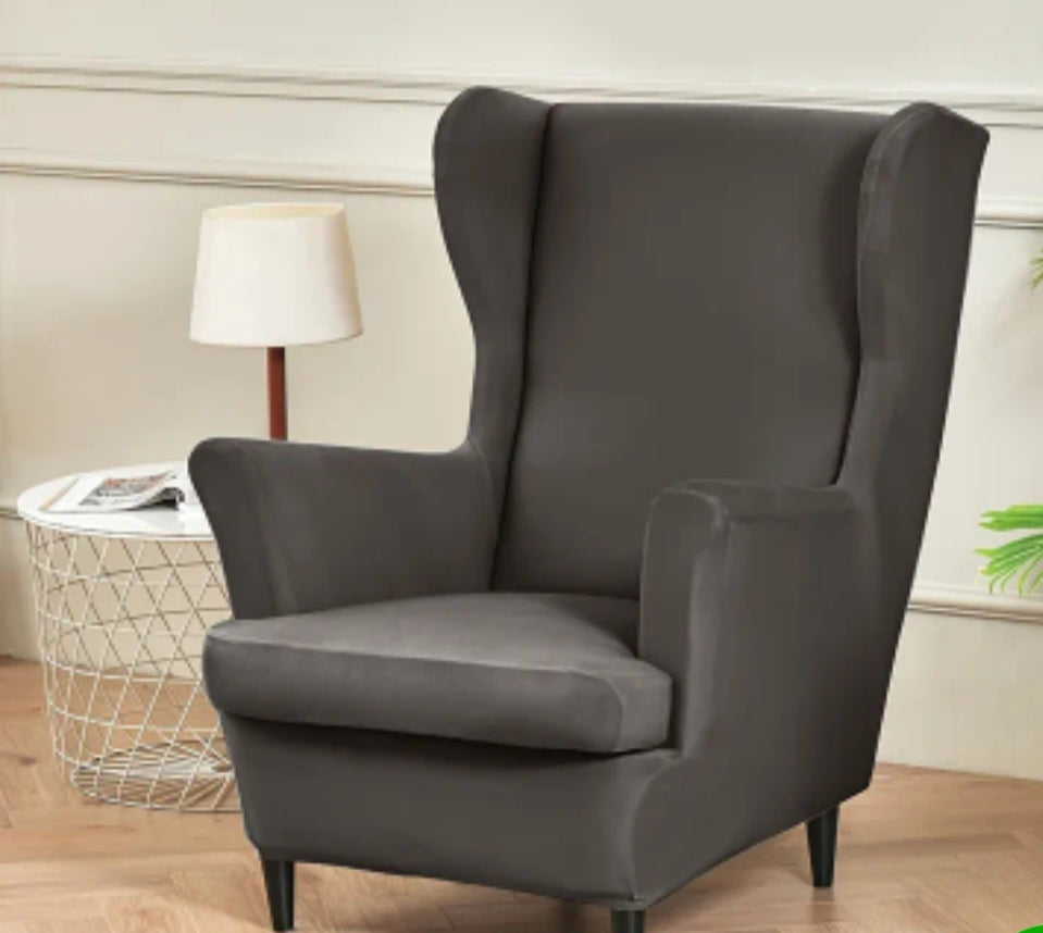 Wingback Chair Slipcover – Stretch Fit Armchair Cover, Furniture Protector