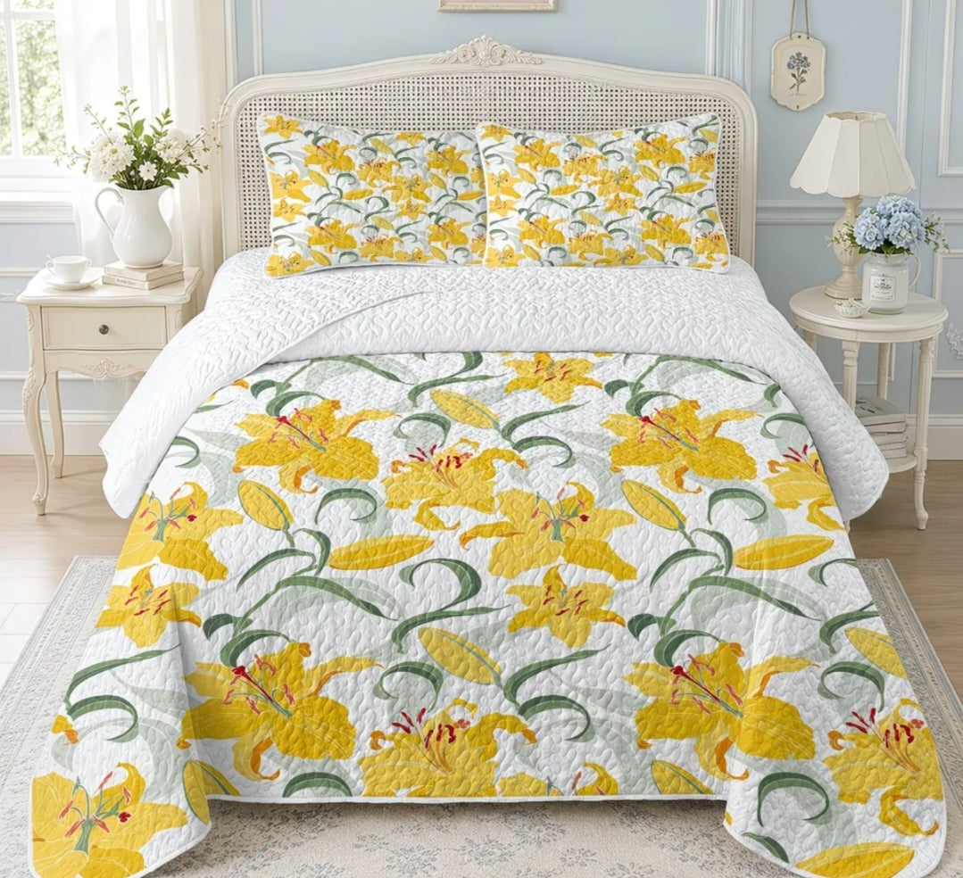 Single Bed Cover Set 150 x 200 cm | Embossed Bed Cover with 1 Pillowcase | Various Designs