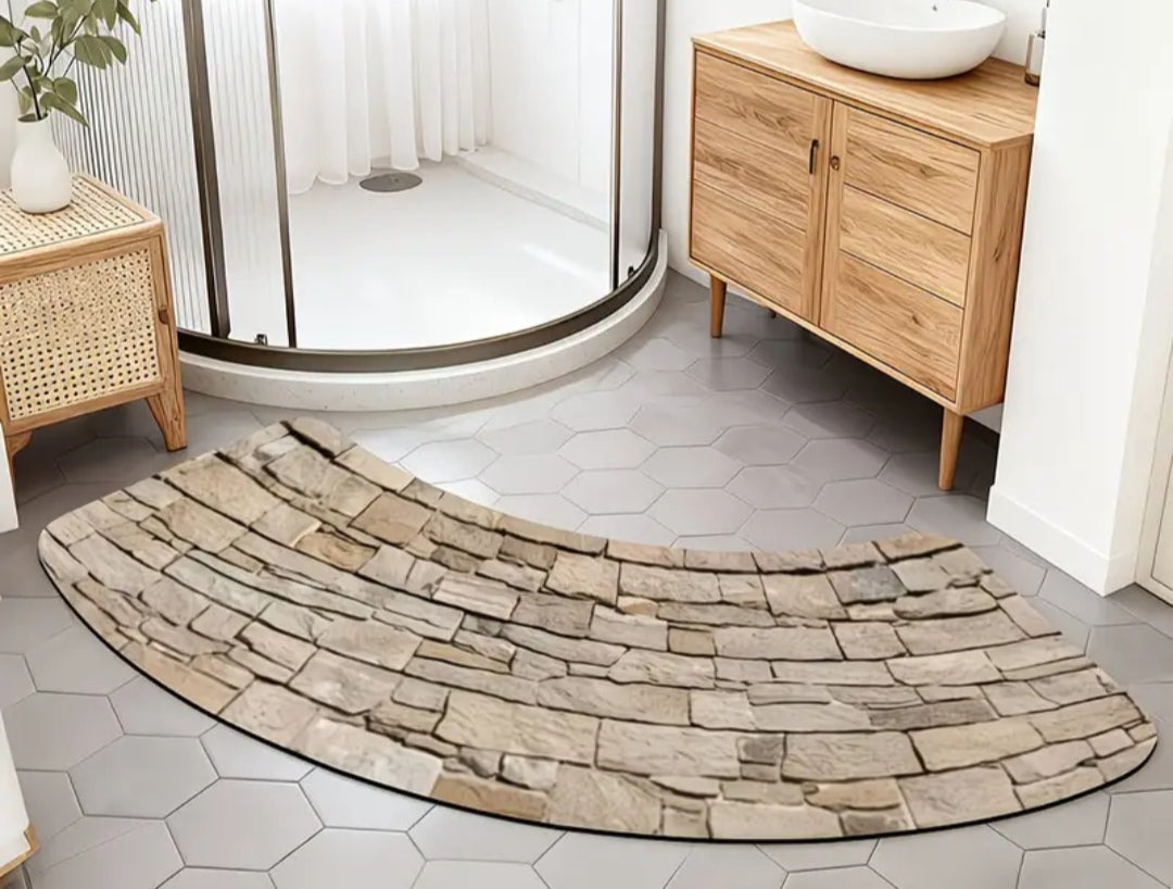 Arch-Shaped Non-Slip Bathroom Mat – Soft, Absorbent & Machine Washable