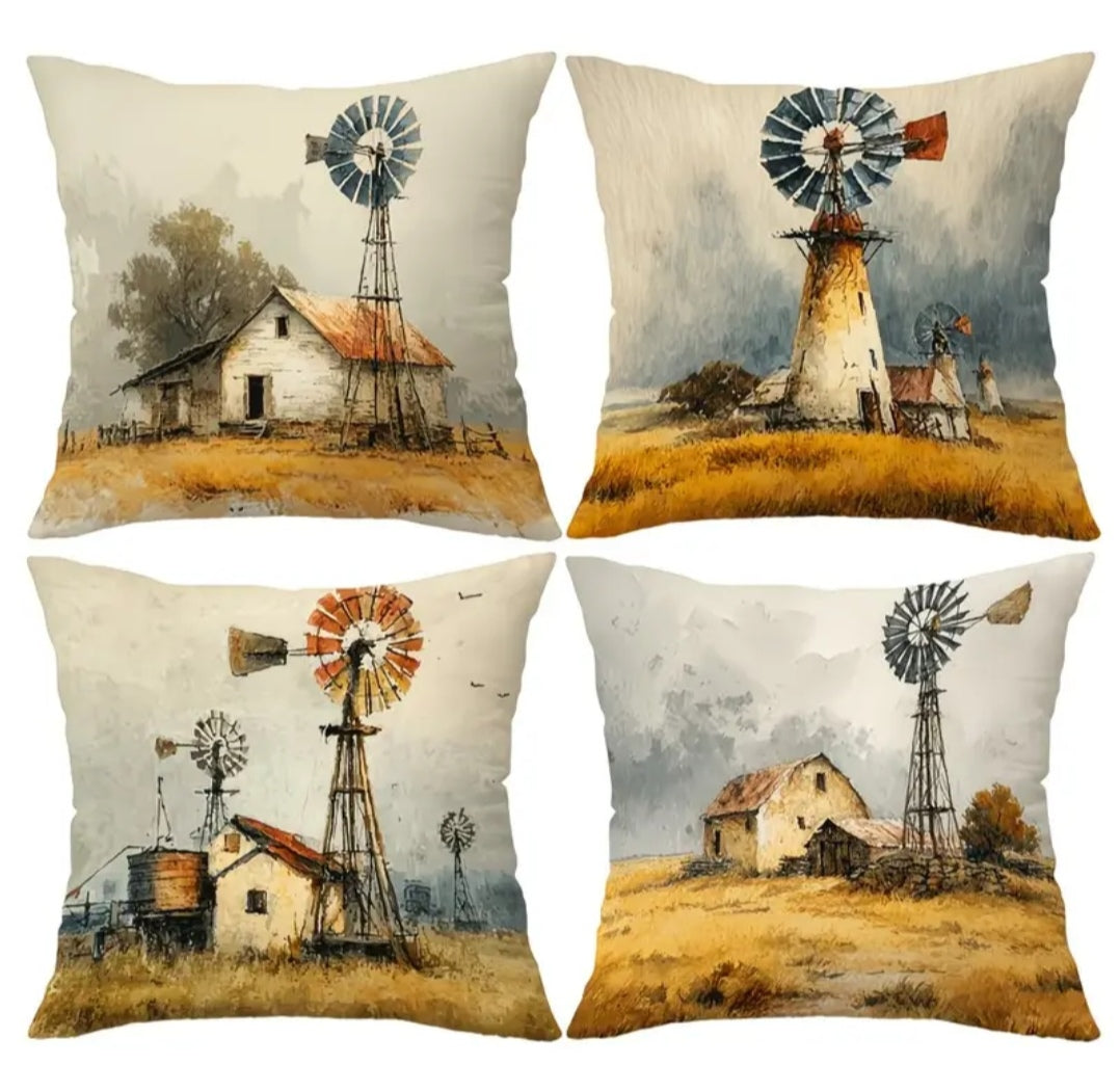 Plaaslewe Sierkussing Oortreksel (45x45cm) | Donkies, Windpomp & Plaas Tema