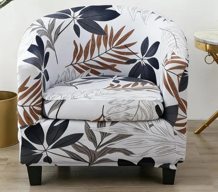 2-Piece Club Chair Printed Stretch Slipcover