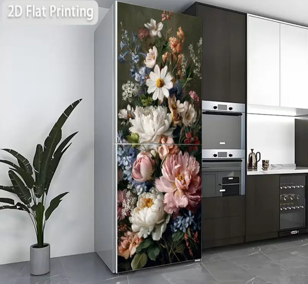 Premium Flower Fridge Door Wrap Collection