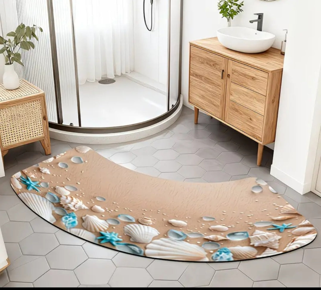 Arch-Shaped Non-Slip Bathroom Mat – Soft, Absorbent & Machine Washable