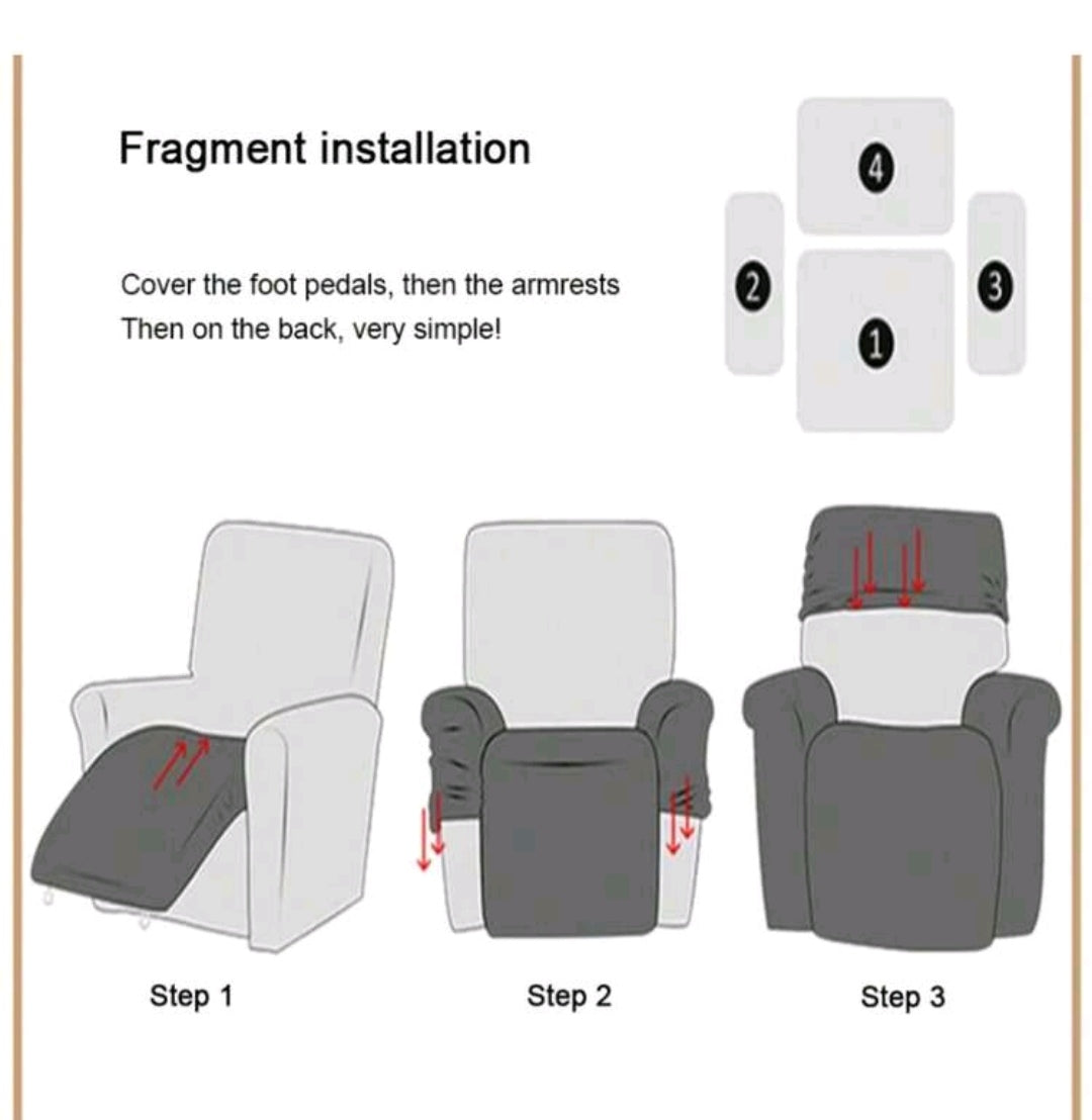 Botanical Recliner Slipcover – Stretch Furniture Protector for Lounge Suite Chairs