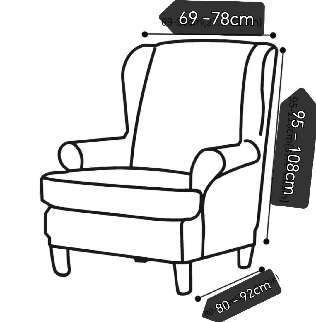 Wingback Chair Slipcover – Stretch Fit Armchair Cover, Furniture Protector