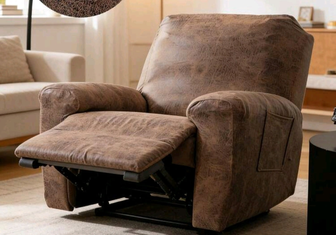 Water-Repellent Stretch Recliner Sofa Cover – Leather-Look Protective Slipcover for 1 Seater