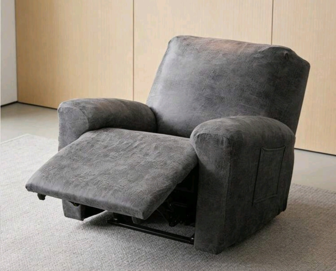 Water-Repellent Stretch Recliner Sofa Cover – Leather-Look Protective Slipcover for 1 Seater