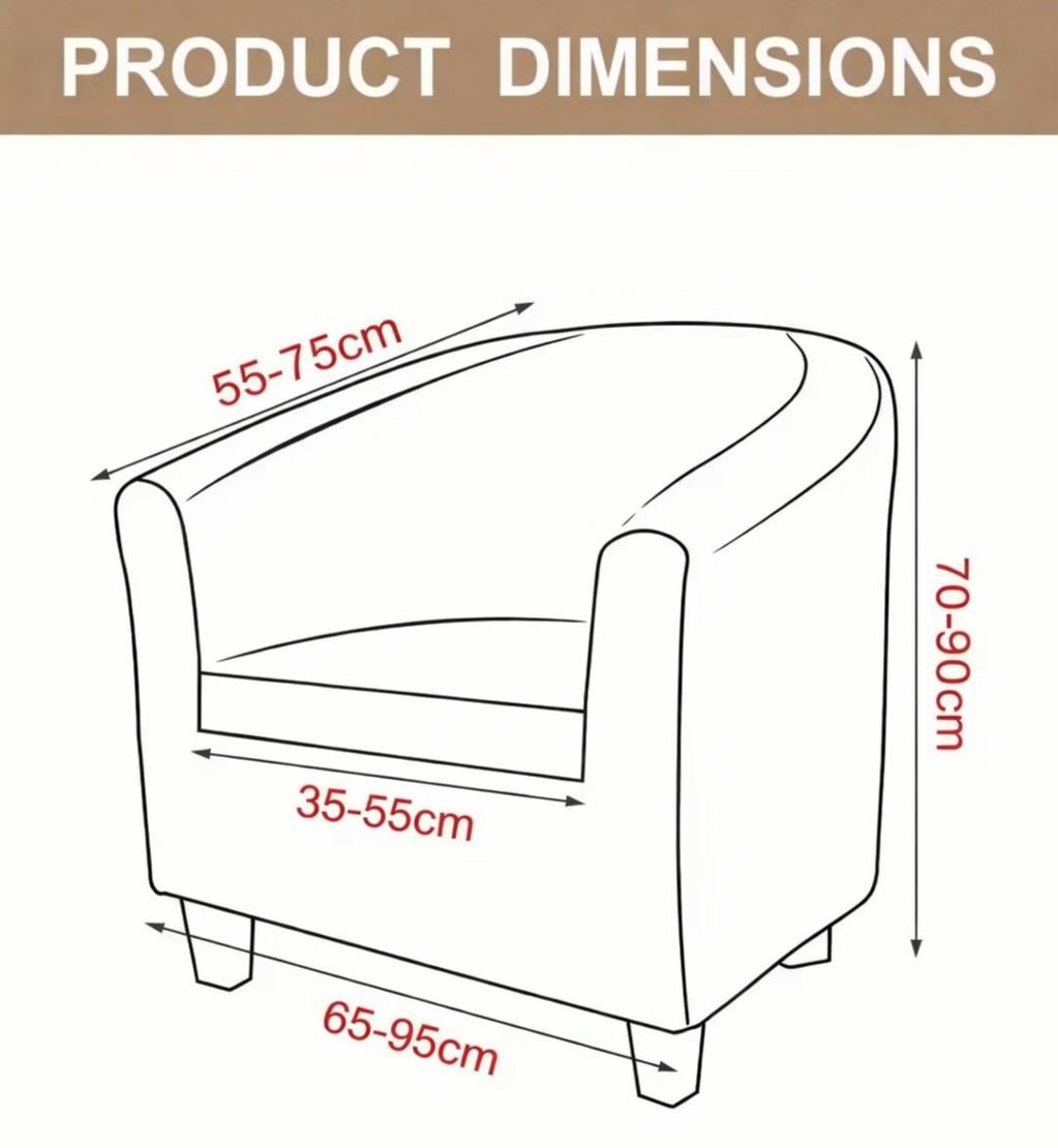 Burgundy Stretch Tub Chair Cover – Soft Washable Club Armchair Slipcover (Wine Red)