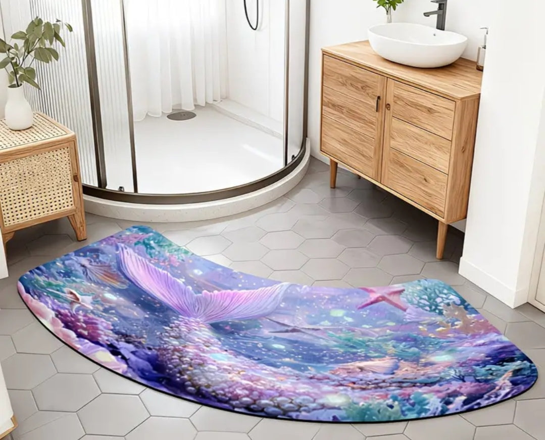 Arch-Shaped Non-Slip Bathroom Mat – Soft, Absorbent & Machine Washable
