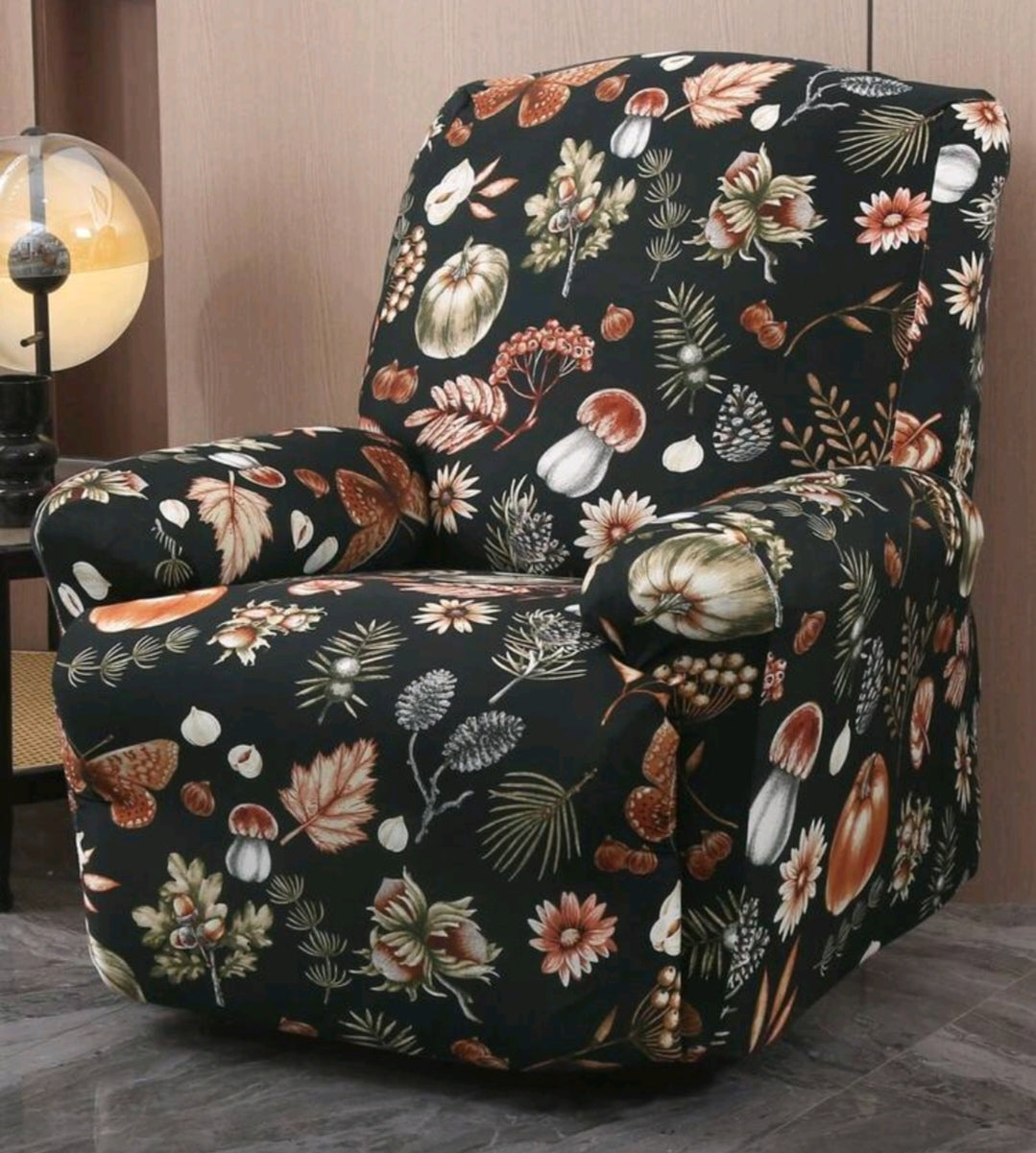 Botanical Recliner Slipcover – Stretch Furniture Protector for Lounge Suite Chairs