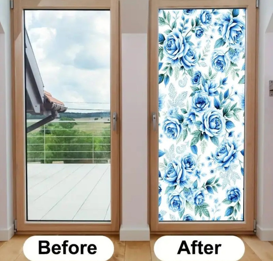 Window privacy film in blue