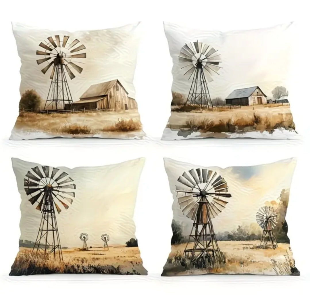 Plaaslewe Sierkussing Oortreksel (45x45cm) | Donkies, Windpomp & Plaas Tema