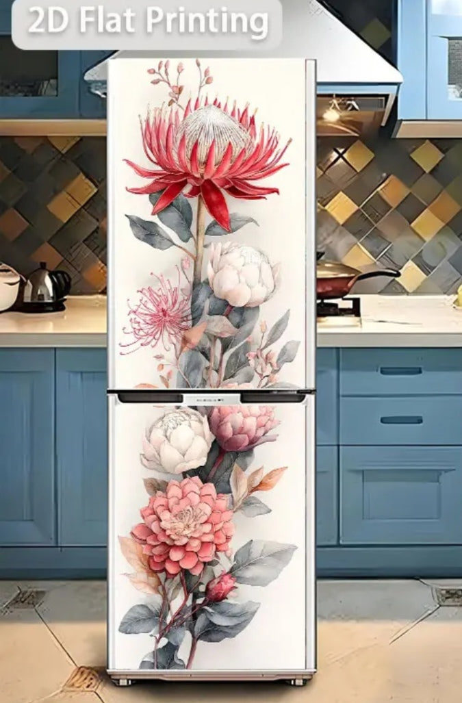 Premium Flower Fridge Door Wrap Collection