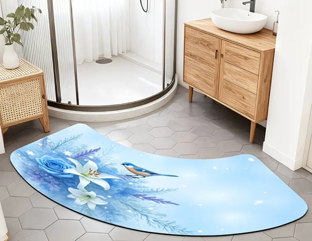 Arch-Shaped Non-Slip Bathroom Mat – Soft, Absorbent & Machine Washable